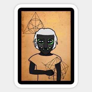 Mysterious Moby Digital Collectible - Character with FemaleMask, BasicEye Color, and BlueSkin on TeePublic Sticker